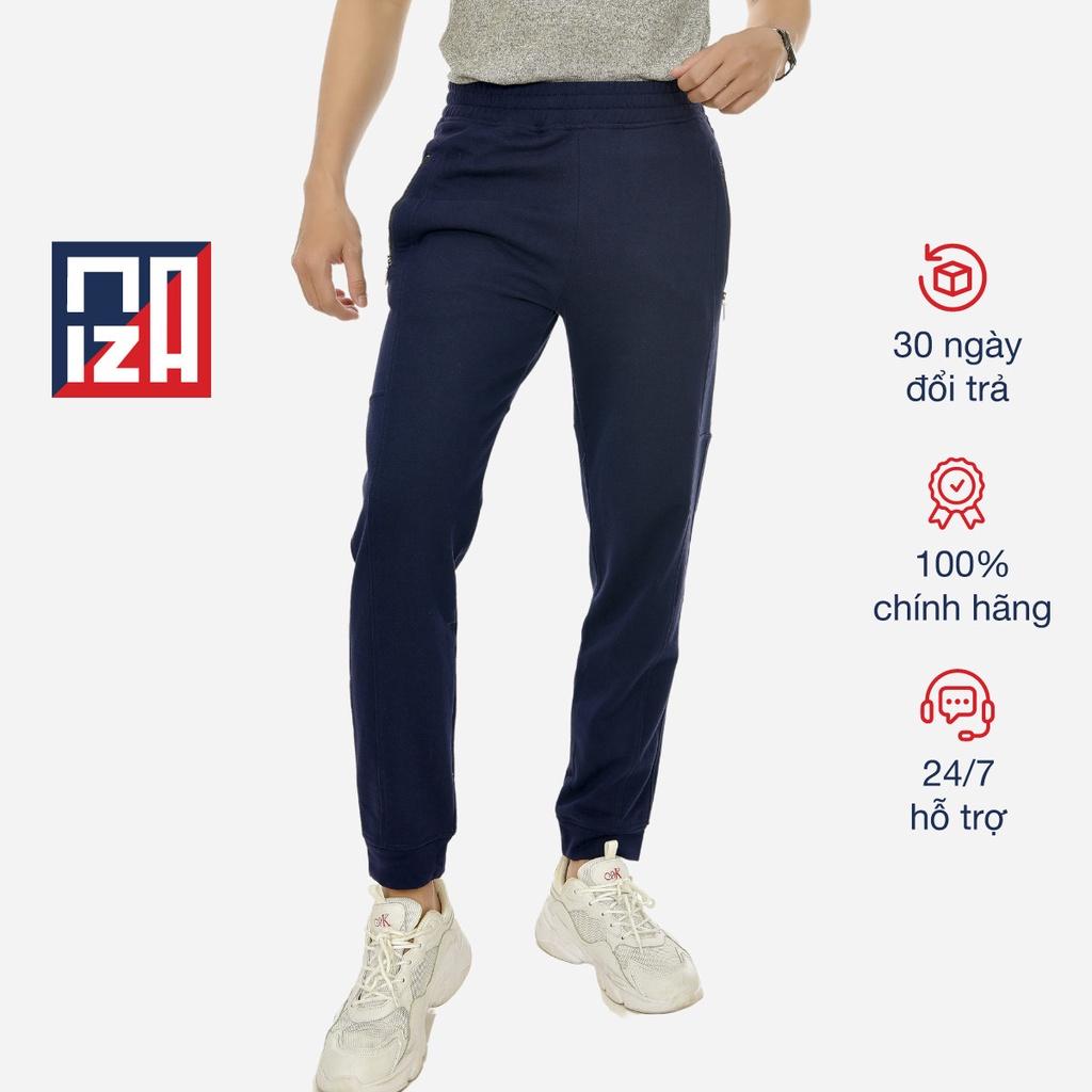 Quần jogger nam CIZA thể thao cao cấp ống suông có khoá túi size S M L XL màu navy QGDS10