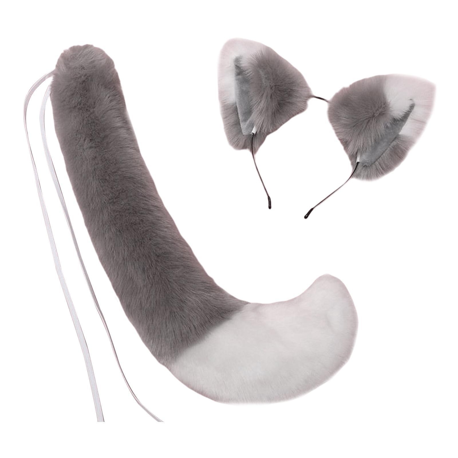 Ears and Long Tail Set Dress up Costume Accessories for Prom Halloween