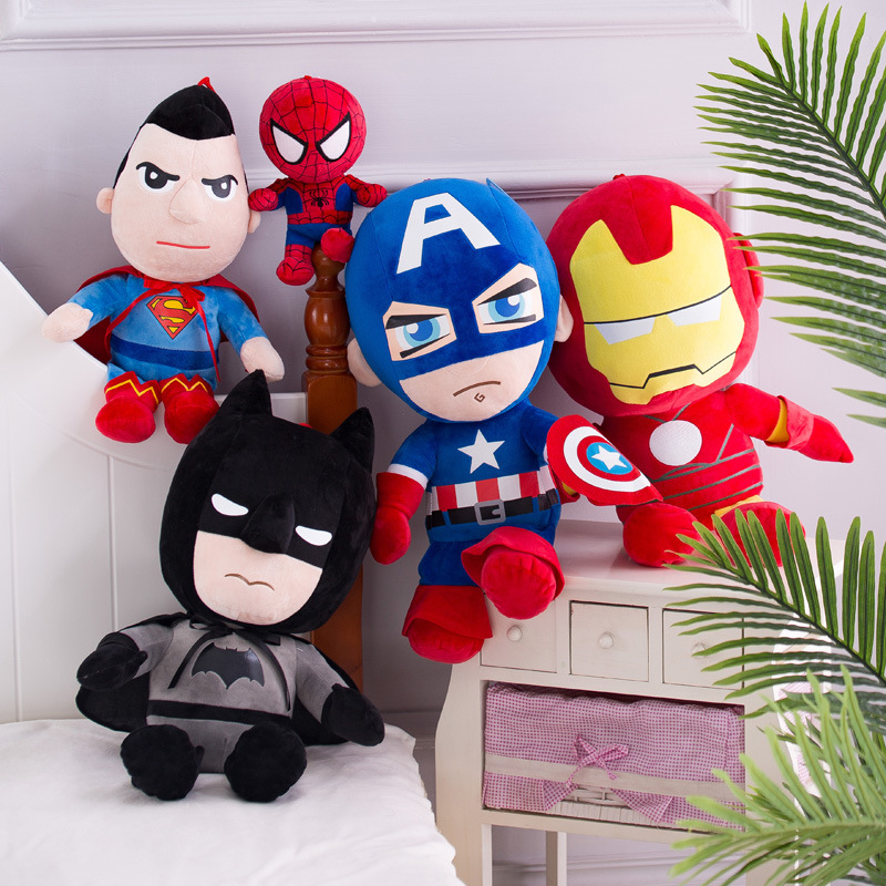 Gấu Bông Siêu Anh Hùng Các Loại Siêu Dễ Thương Cho Bé (27cm---&gt;40cm) Người Sắt, Người Dơi, Người Nhện, Siêu Nhân, Đội Trưởng Mỹ Hàng Cao Cấp, An Toàn Cho Trẻ Nhỏ