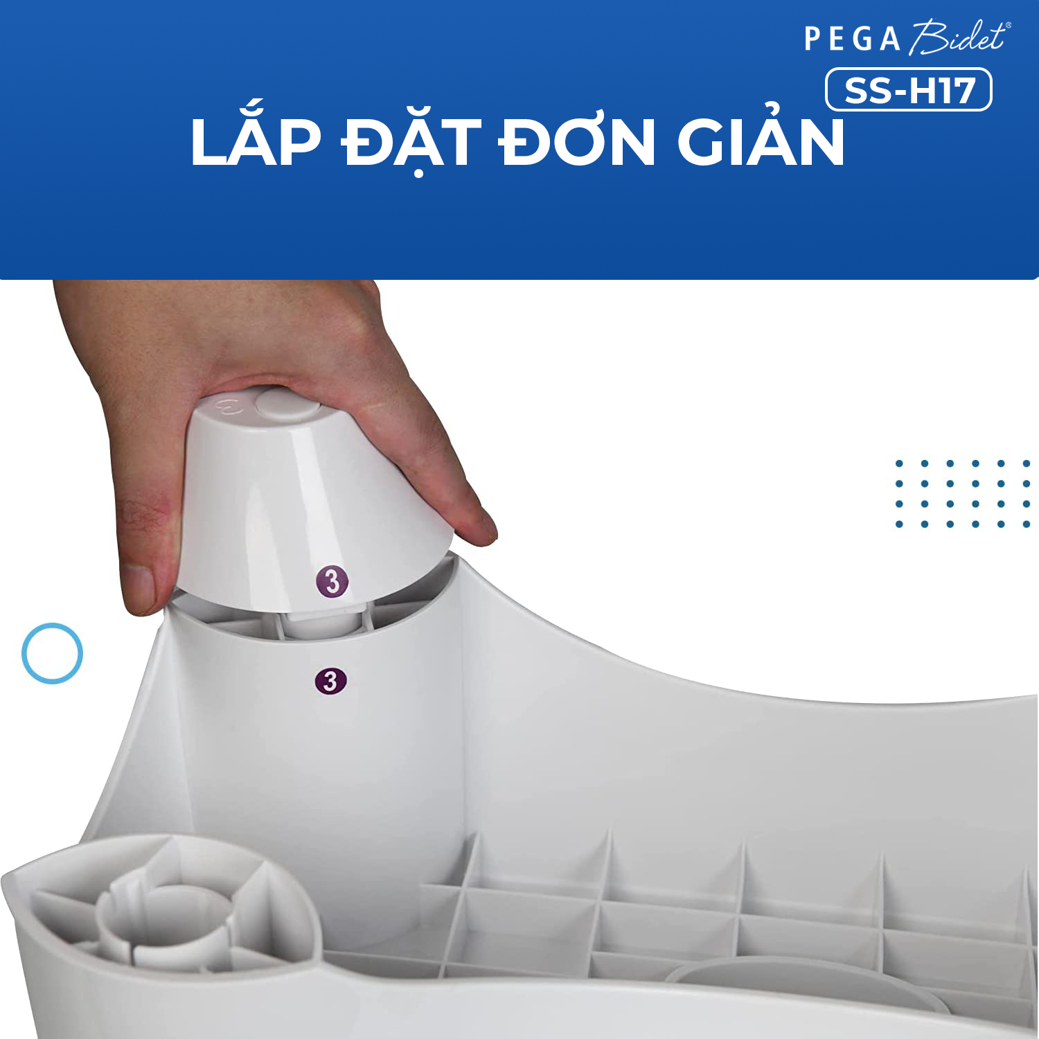 Ghế kê chân toilet PEGA Bidet SS-H17, hỗ trợ đi vệ sinh dễ dàng và thoải mái chống táo bón, làm từ nhựa y tế, ưa chuộng tại Mỹ