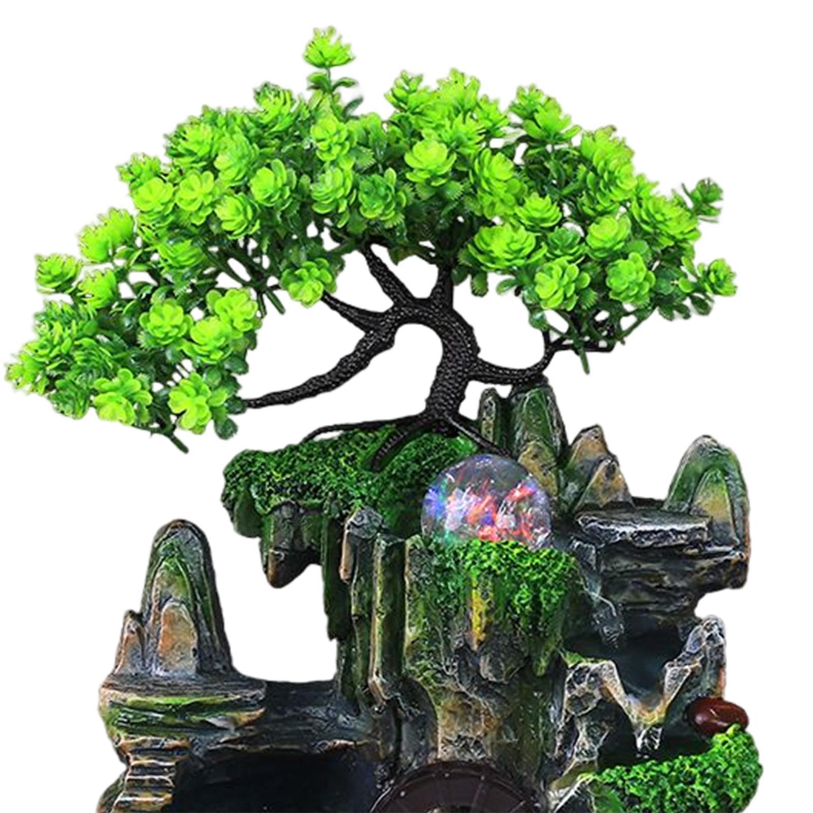 Electric Tabletop Water Fountain Rolling Ball Water Sound with Lights Decor