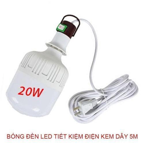 Bóng đèn led 20W kèm công tắc và dây dài 5m siêu tiết kiệm điện an toàn cao cấp