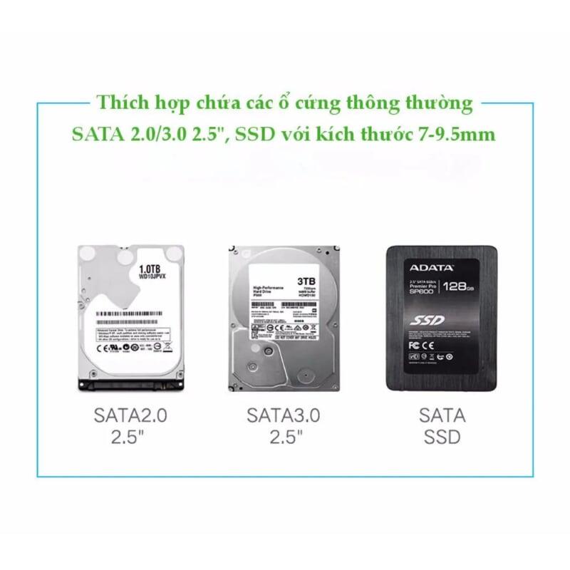 Ugreen UG70498CM300TK hộp đựng ổ cứng ssd 2.5-inch sata kèm cáp usb a ra usb type c - HÀNG CHÍNH HÃNG