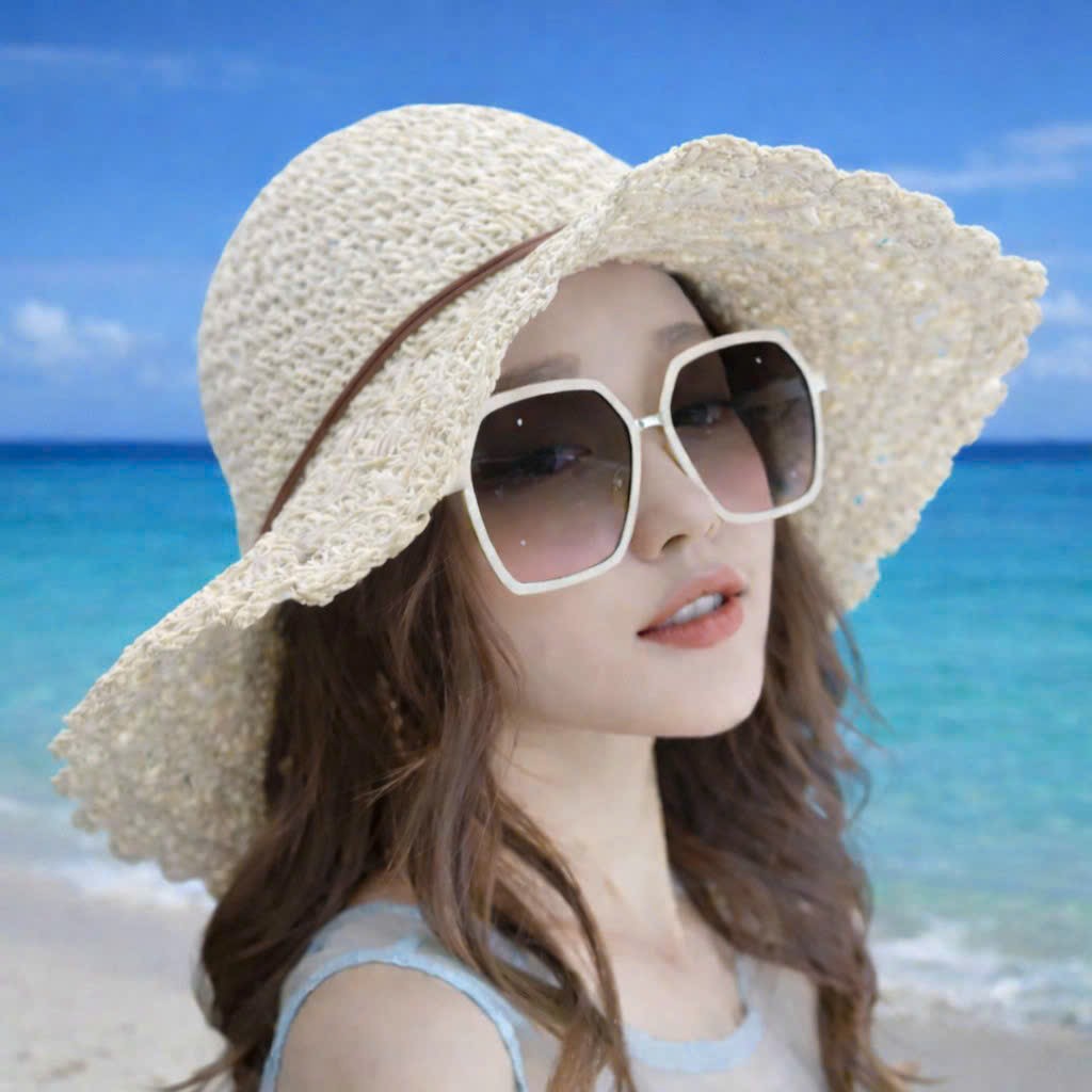 Mũ cói rộng vành chống nắng nữ gấp gọn– Nón đi biển che nắng chống tia UV, form đẹp, thời trang Hàn Quốc  Chất liệu: Cói – nhẹ, thoáng khí  Kiểu dáng: Vành rộng chống nắng, form mềm mại  Phong cách: Hàn Quốc – thanh lịch, nữ tính