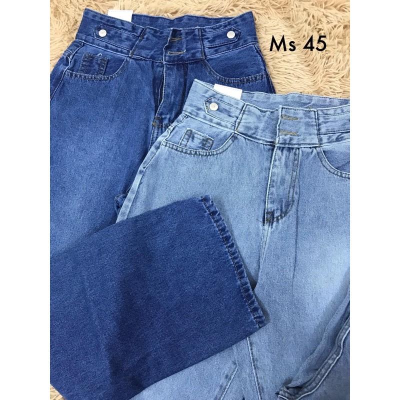 Quần bò ống rộng nữ siêu cao cạp kiểu Ms 45