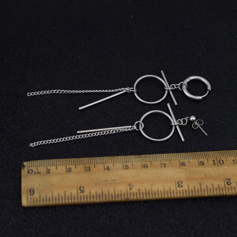 Khuyên tai bông tai idol vòng tròn thanh nhỏ Unisex