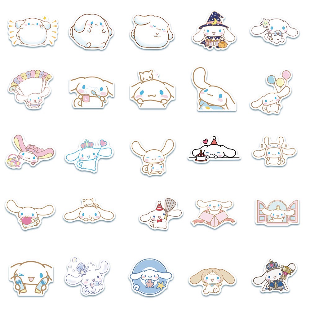 Set 50 Sticker Trang Trí Hình Chú Chó Cinnamon Đáng Yêu