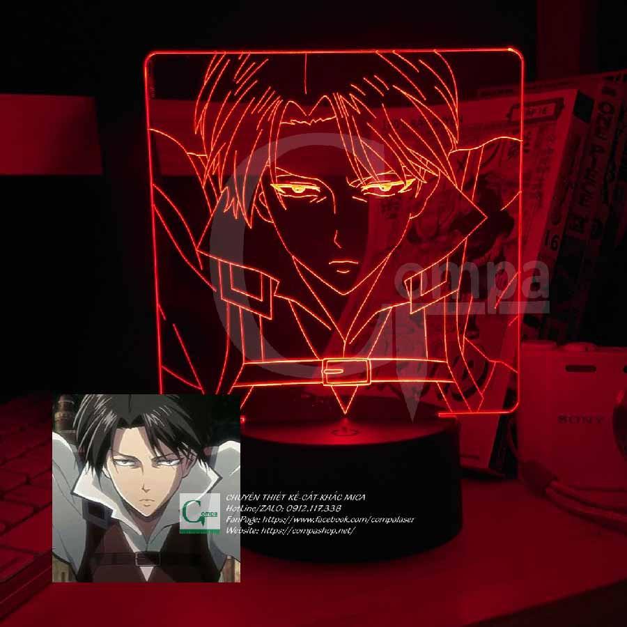 Đèn Ngủ ANIME LED 3D Attack on Titan Levi Ackerman Type 10 AAOT0310 16 màu tùy chỉnh, quà tặng