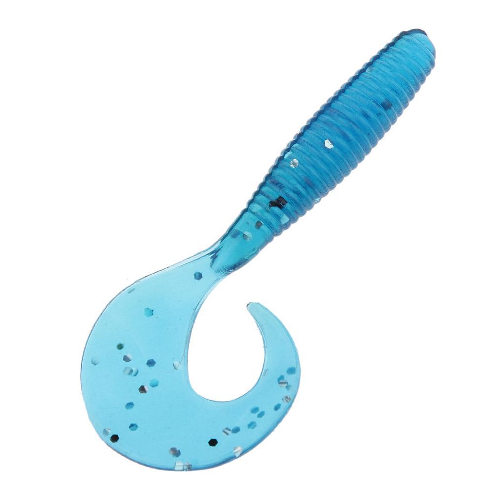 Set of 10m Grub Soft Worm Plastic Fishing Lure Micro Jig Head Tackle Baits