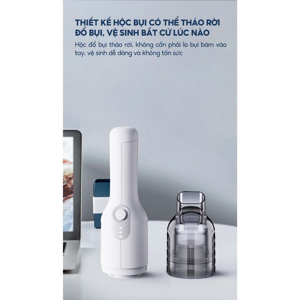 Máy hút bụi ô tô mini không dây chính hãng xiaomi lydsto H5 - Hàng nhập khẩu
