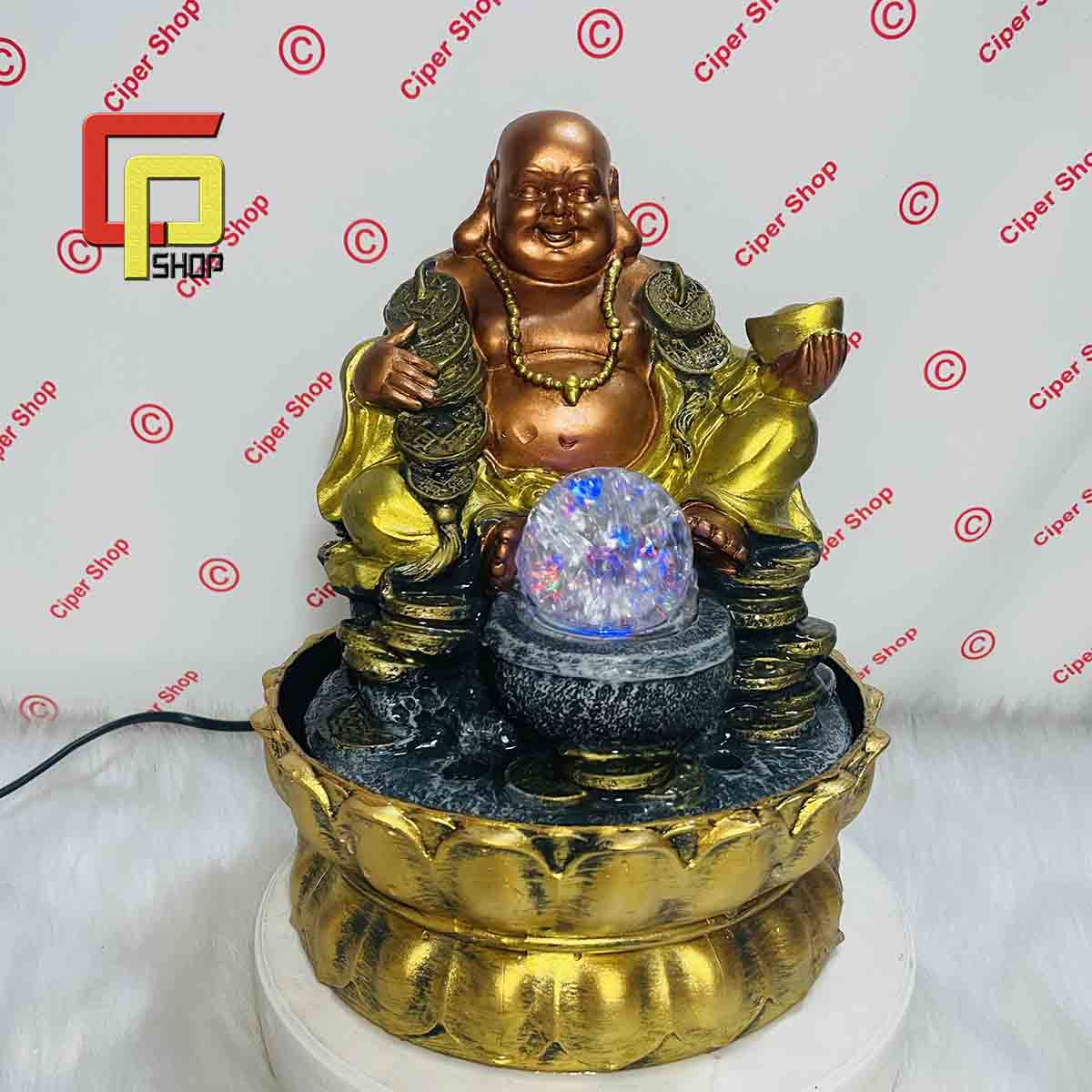 Thác nước Phong Thủy mini - Mẫu Phật Di Lặc