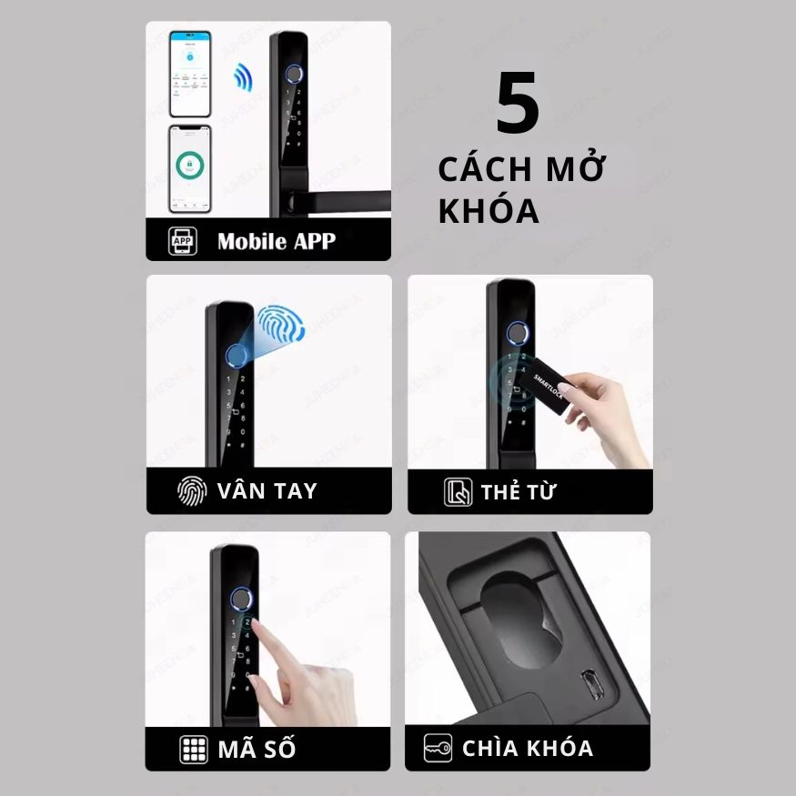 Khóa Thông Minh Kachi MK42 - Chuyên Dụng Cửa Nhôm Xingfa, Cửa Kính | Mở Khóa Qua App Tuya, Vân Tay, Thẻ Từ | Chống Nước IP65 - hàng chính hãng