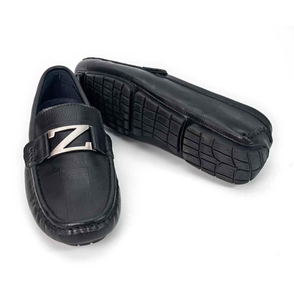 Giày lười nam da bò cao cấp màu đen 11658