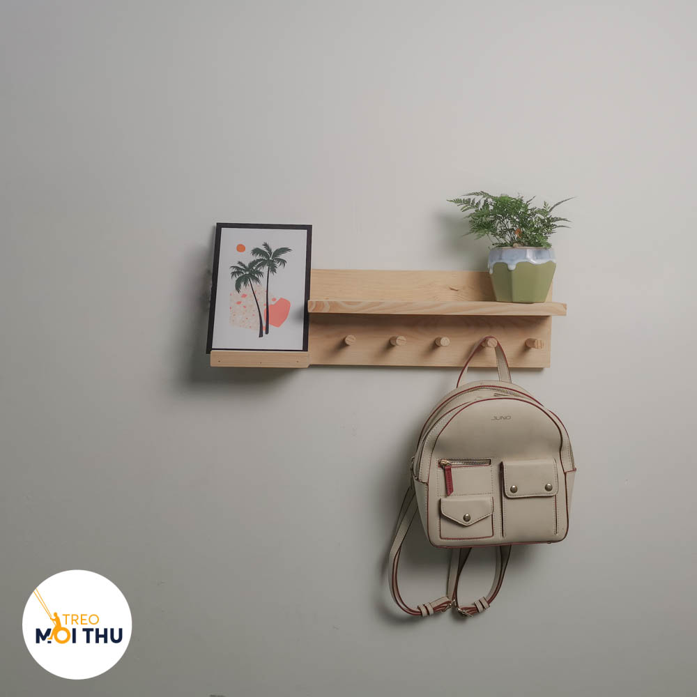 Kệ Gỗ Treo Tường Cửa Ra Vào - Mẫu 09 - Để đồ, treo chìa khóa - Phong cách Châu Âu - Treo Mọi Thứ