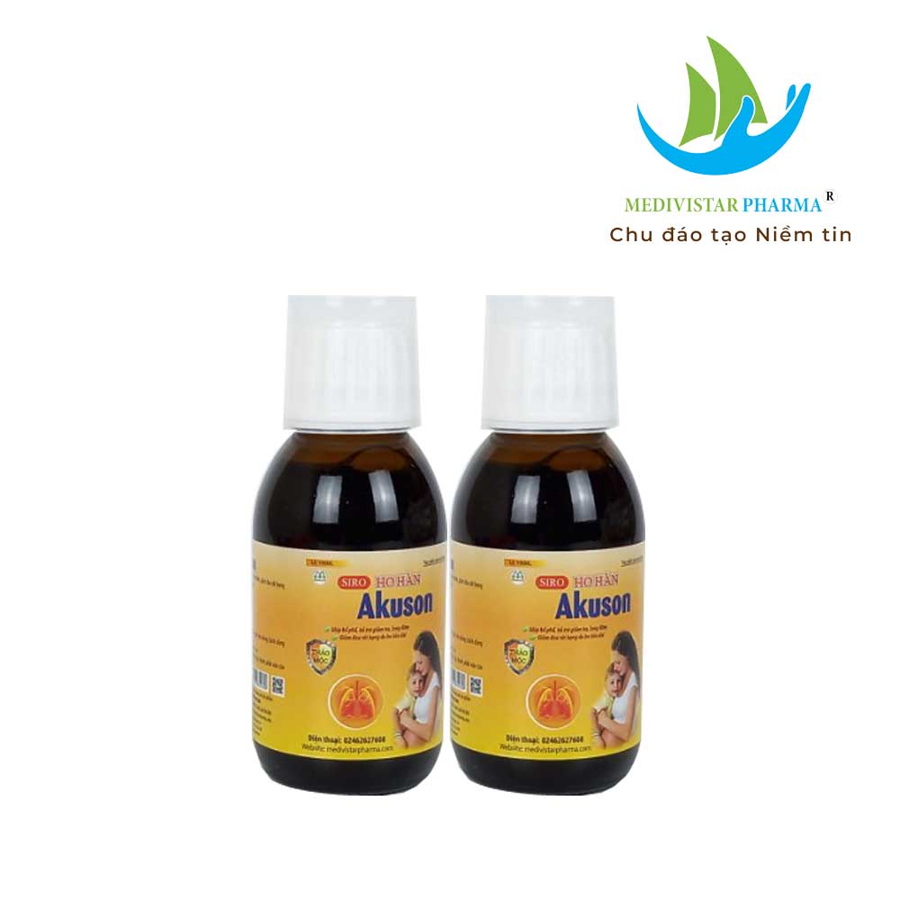 Combo 2 Hộp Siro Giảm Ho Cho Bé AKUSON Chiết Xuất Thảo Dược Dành Cho Bé Và Mẹ Bầu Giúp Long Đờm, Bổ Phế Tăng Cường Sức Đề Kháng Lọ 100ml