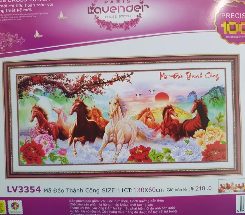 Tranh thêu chữ thập mã đáo thành công LV3354 - 130 x 60 cm - chưa thêu