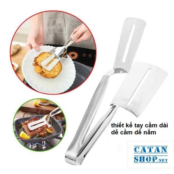 Kẹp inox gắp đồ ăn, xẻng gắp đồ chiên nướng,gắp đồ nóng như bít tết, kẹp thực phẩm bằng inox bền đẹp
