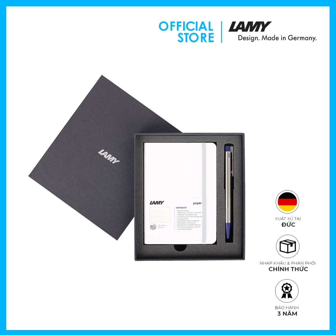 Gift Set Lamy Notebook A6 Softcover White + Lamy Logo Blue - GSA6-Lo009