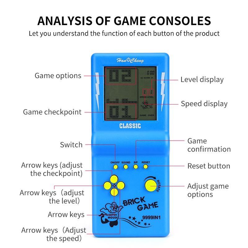 Máy chơi game cầm tay tetris cổ điển độc đáo