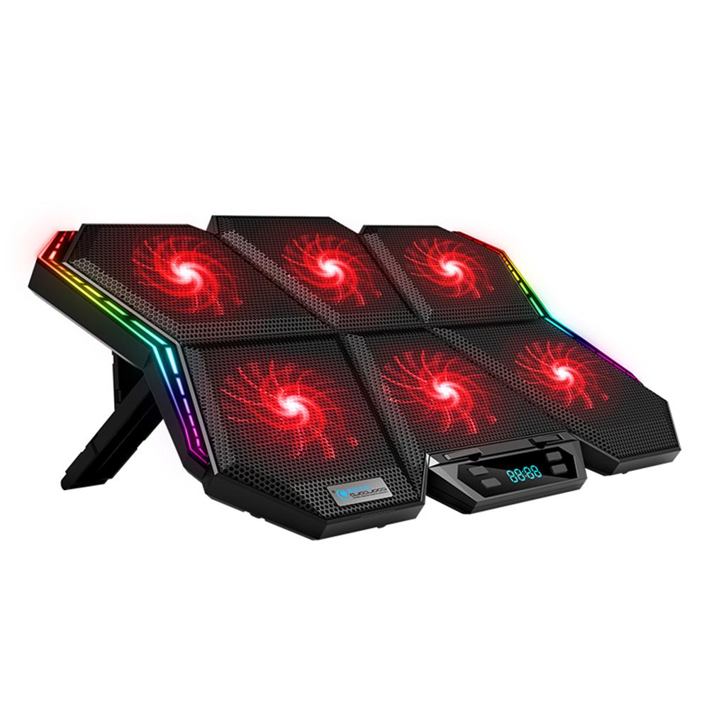 Máy làm mát máy tính xách tay COOLCOLD K40 RGB 6 quạt Thiết kế câm với chân đế có thể điều chỉnh được tốc độ gió Chiều cao ánh sáng đầy màu sắc