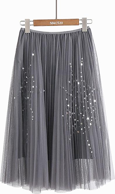 Chân váy maxi xếp ly ren sao cao cấp BERI