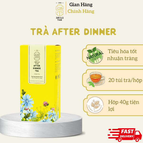 Trà thảo mộc AFTER DINNER SACHS TEA 1773 giúp nhuận tràng, tiêu hóa tốt hộp 20 gói