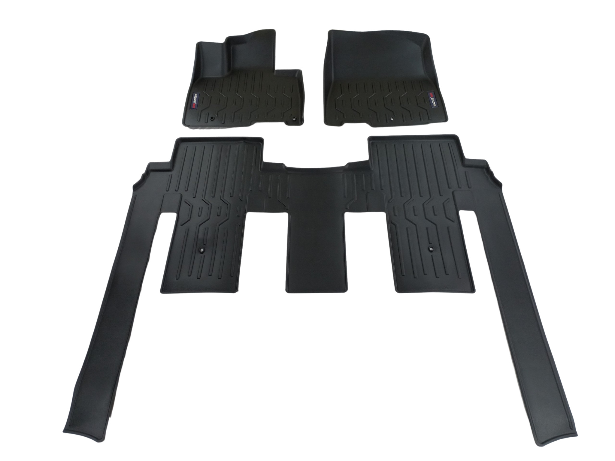 Thảm lót sàn xe ô tô Kia Carnival bản 8 chỗ Nhãn hiệu Macsim chất liệu nhựa TPV cao cấp màu đen