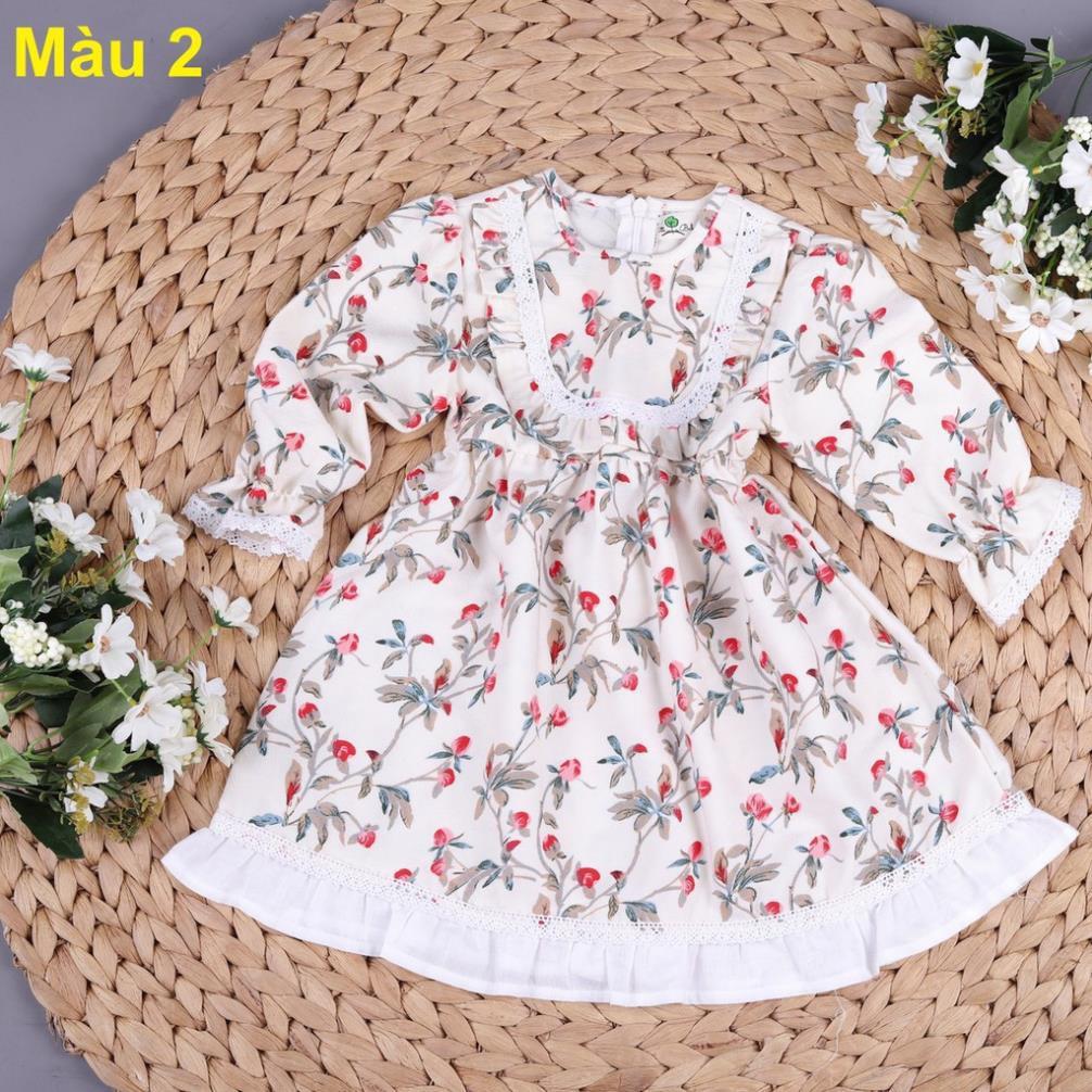 Váy nhung hoa gấu viền trắng size 1-10T.