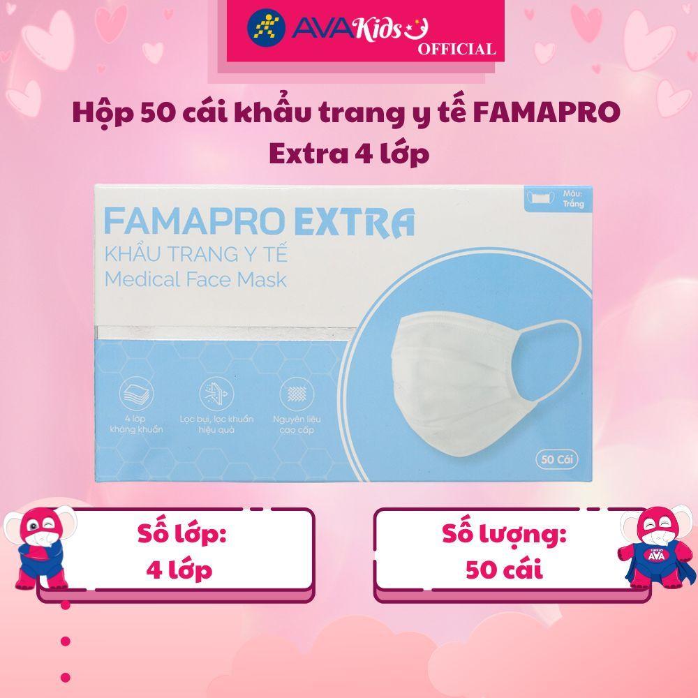 Hộp 50 cái khẩu trang y tế FAMAPRO Extra 4 lớp