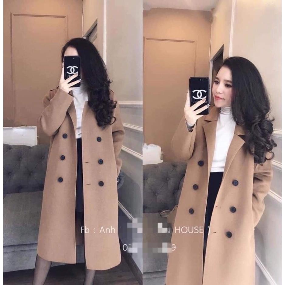 Áo Mangto Dạ Len Ép Dáng Dài, 2 Màu