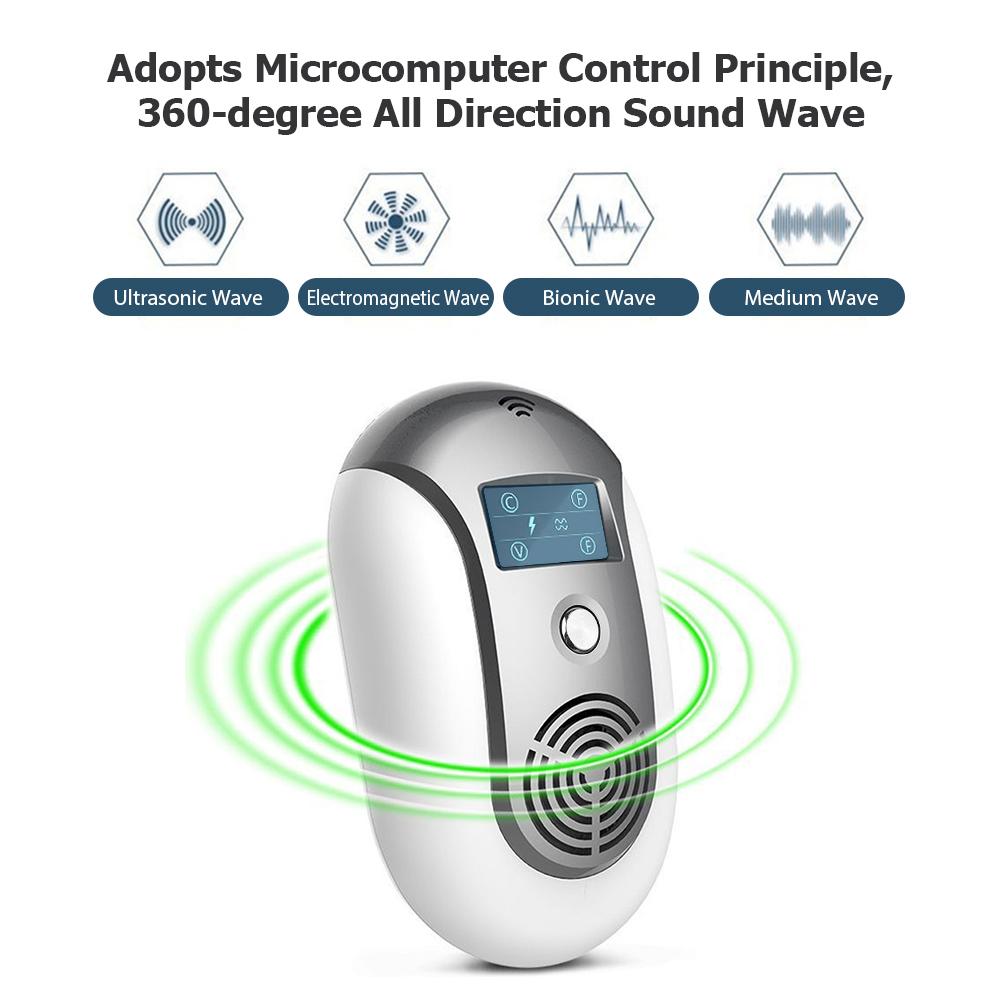 Plug-in Ultrasonic Pest Repellent Portable Electric Mosquito Rat Repeller với đèn nhấp nháy tần số không đổi hoặc thay đổi