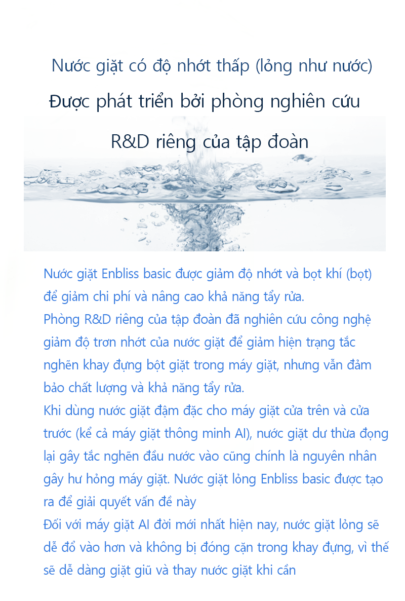 Nước giặt sinh học không kích ứng da - Enbliss Basic Hàn Quốc Can 2,5L