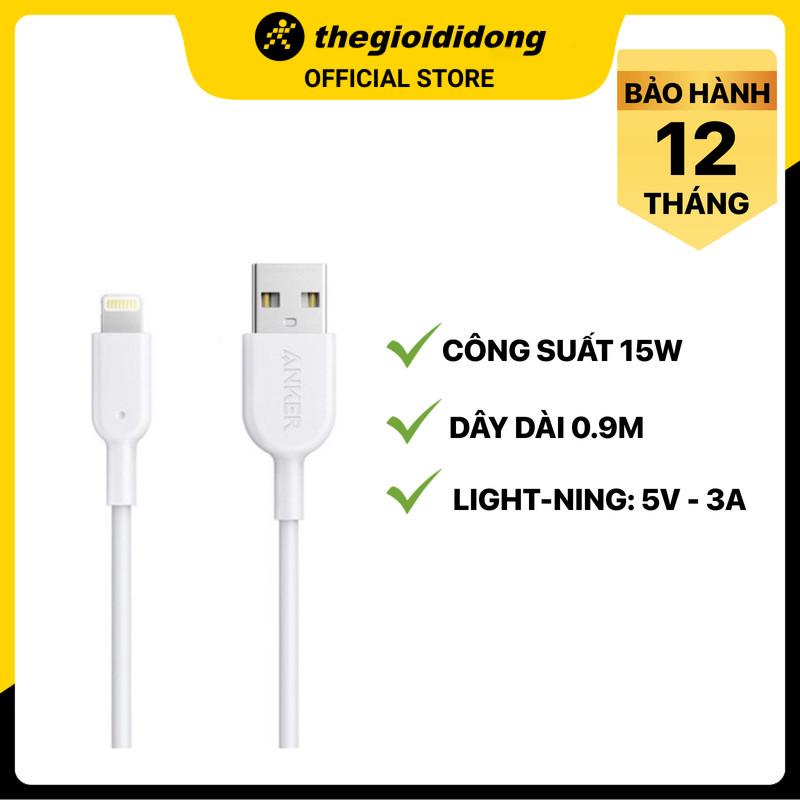 Cáp Light - ning MFI 0.9m Anker Powerline II A8432 - Hàng chính hãng