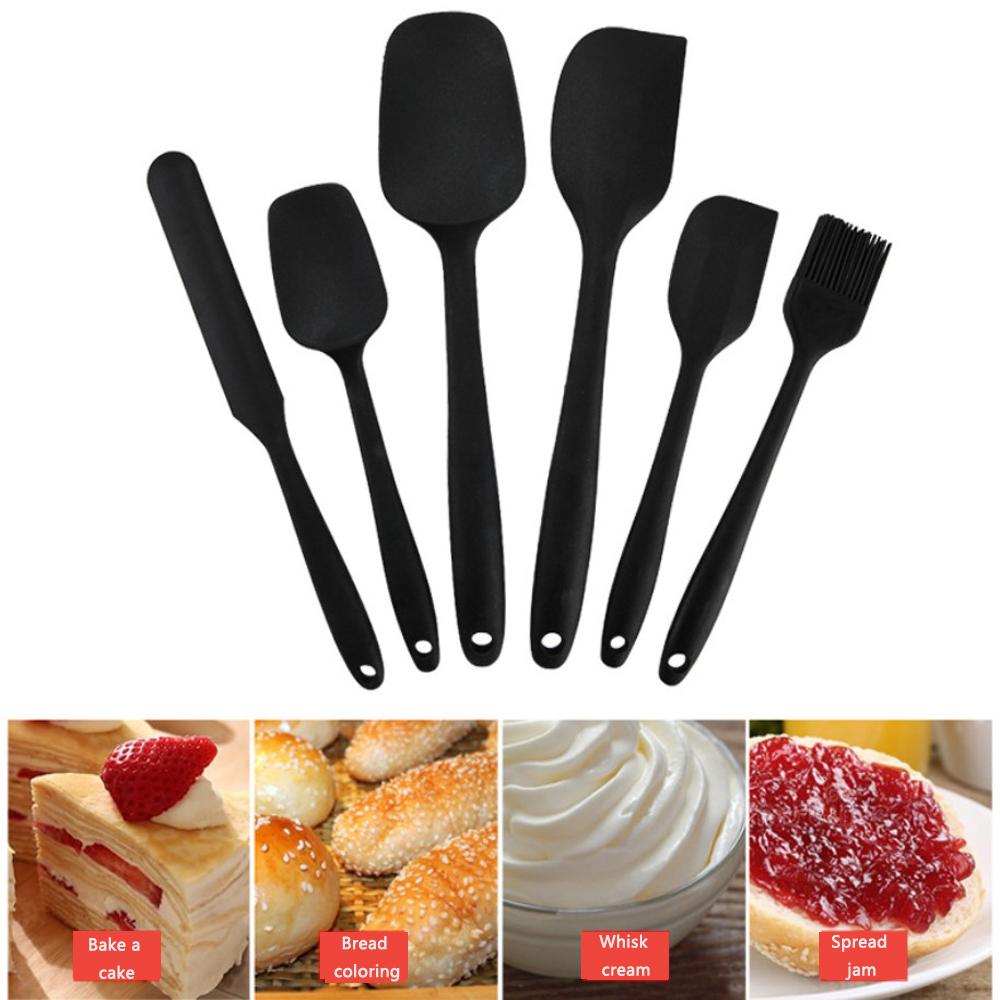 Homatter Thìa Silicone Bộ 6 Chiếc Ốp Scrapers Thìa Không Dính Bánh Nướng Chịu Nhiệt Dụng Cụ Nấu Ăn Dụng Cụ Nướng Bánh