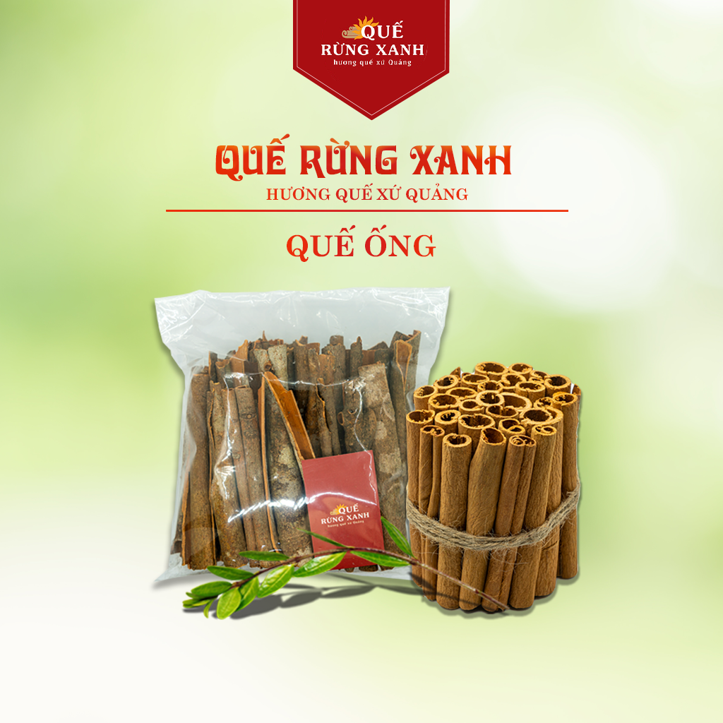 Ống quế chưa cạo nguyên chất 100% từ quế rừng Trà Bồng túi 500g, thương hiệu Quế Rừng Xanh, tốt cho sức khỏe - CHÍNH HÃNG