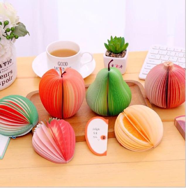 Giấy nhớ HAPPY FRUITS siêu cute - Note dán trên máy tính, đồ dùng nhỏ gọn tiện lợi - Ghi chú đa năng - Giấy note đẹp rẻ