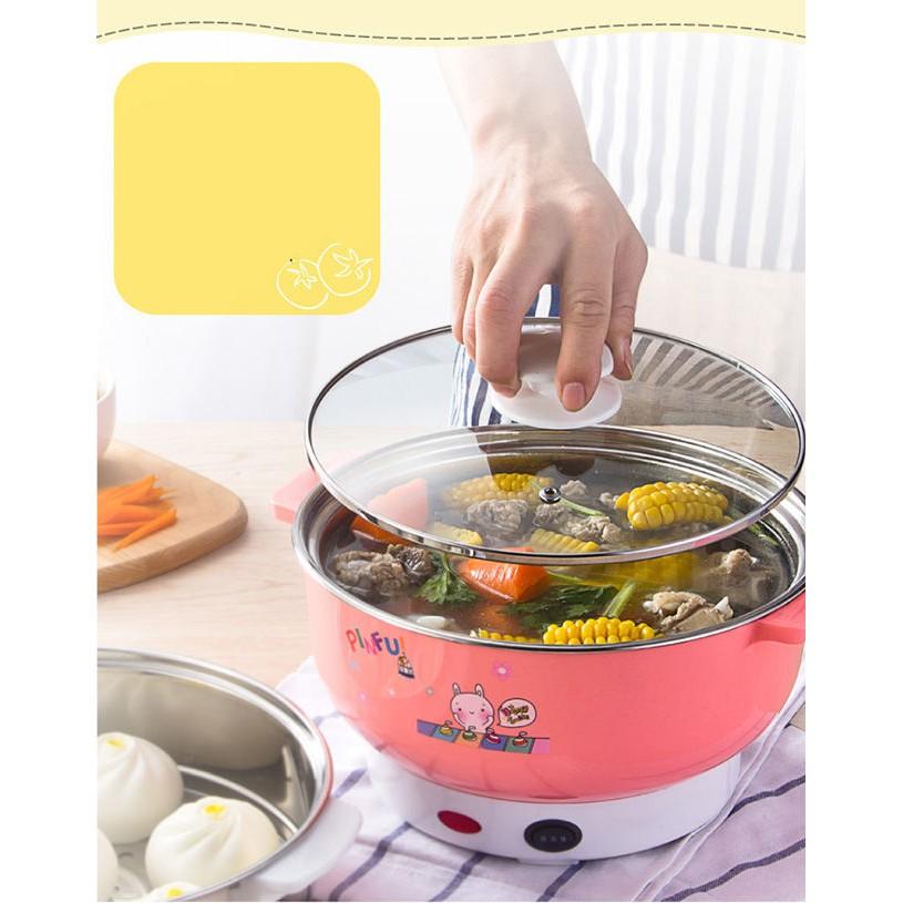 Bảo Hành 1 Năm Nồi Lẩu Điện Mini Đa Năng Nika 24cm 1000W Inox 304, Tiện Dụng Cho 2-3 Người Dùng, Siêu Tiện Dụng