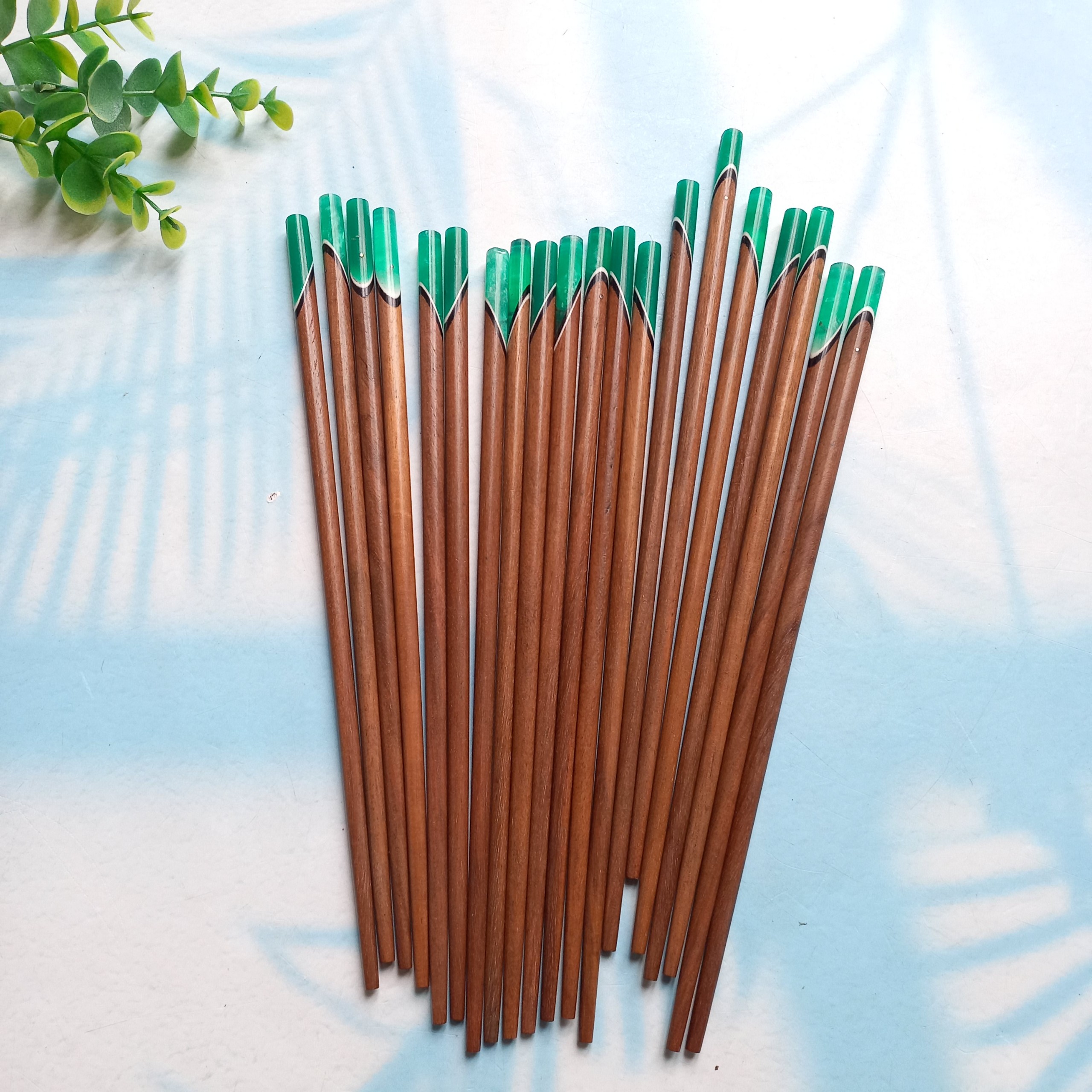 Đũa Gỗ Cẩm Đầu Khảm Trang Trí Sang Trọng Cao Cấp, Đũa 23cm Ăn Cơm, Phụ Kiện Bàn Ăn