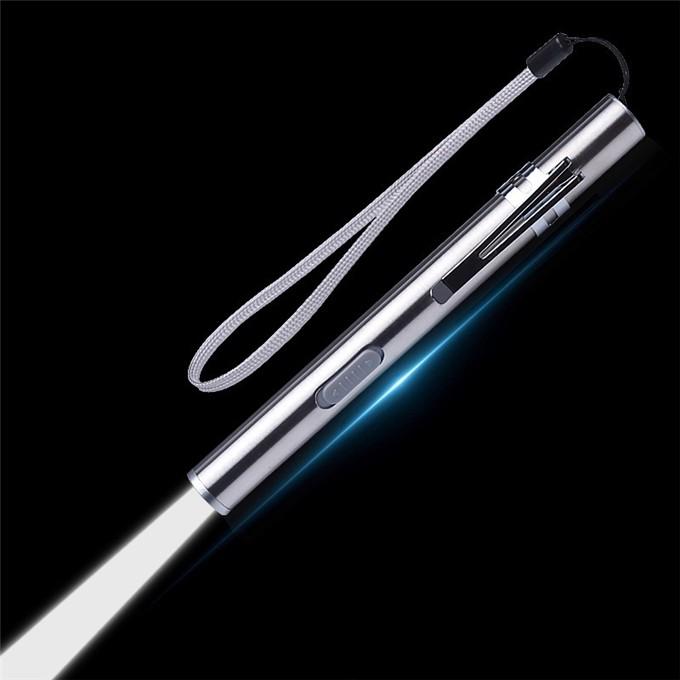 Đèn Pin Led Mini Xml Chống Thấm Nước Sạc Usb Có Kẹp Kim Loại Chất Lượng Cao