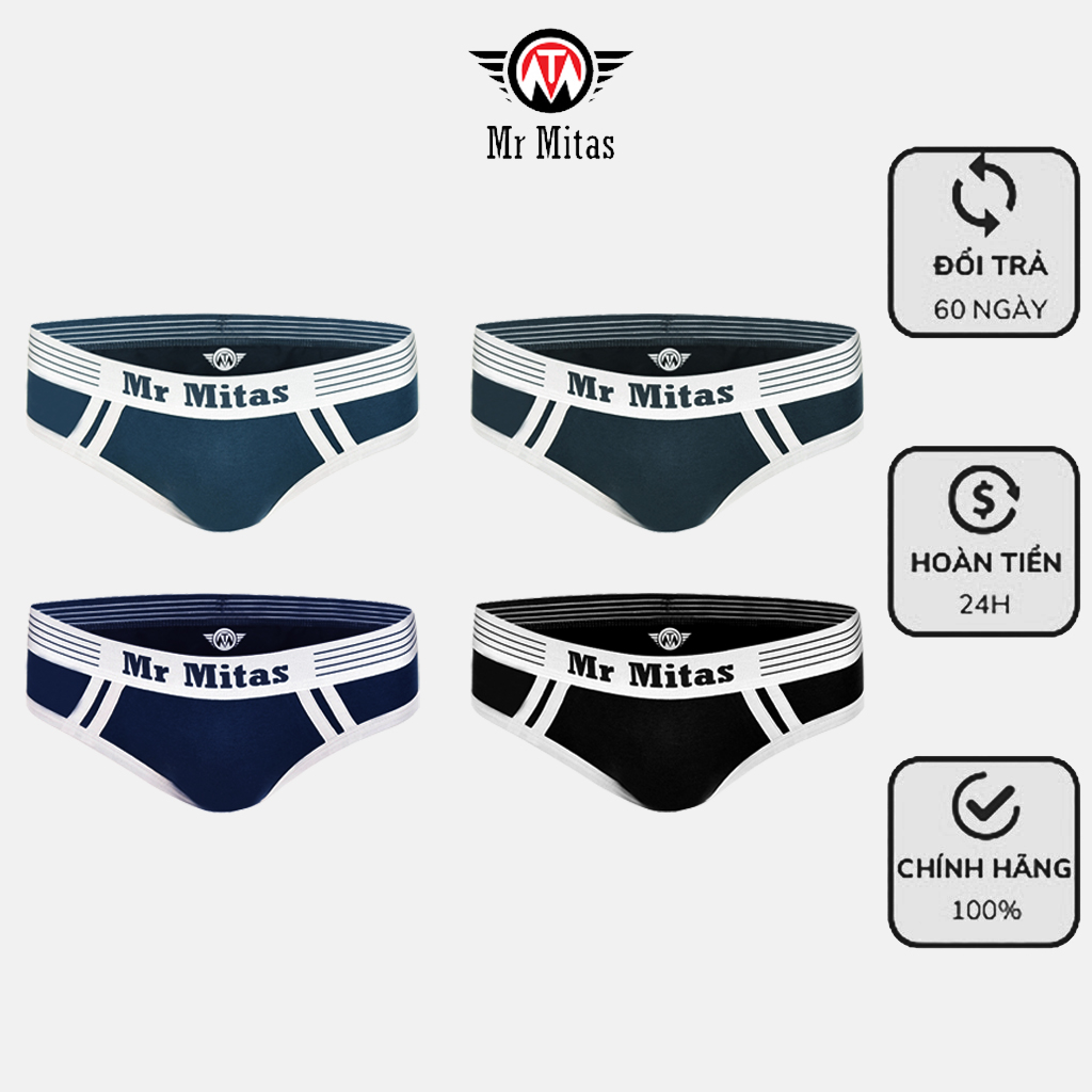 Combo 4 quần lót nam Briefs Mr Mitas Basics viền êm ái