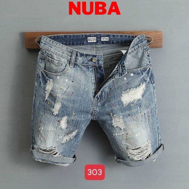 Quần short jean nam chất bò cá tính trẻ trung, NUBA 303