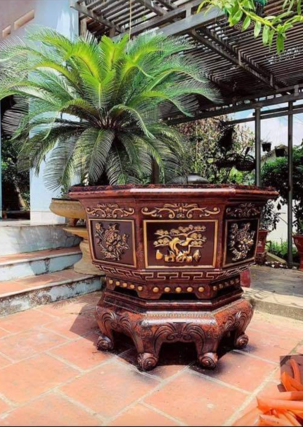 Khuôn đổ chậu bát giác rộng 1m cao 55cm có lòng trong nhựa ABS không kèm chân
