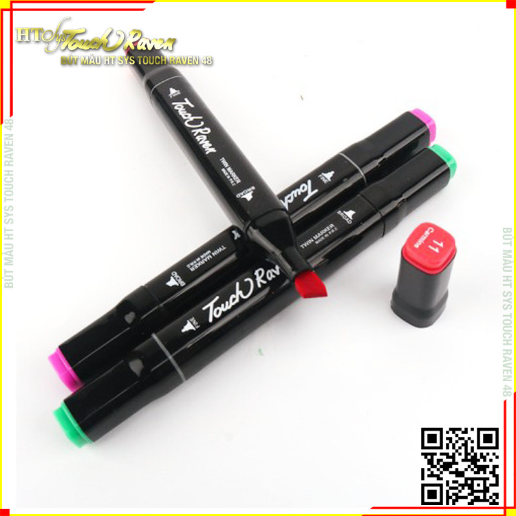 Bút Màu Marker Touch Raven Cao Cấp - Túi Vải Bộ 48 Màu Vẽ Chuyên Nghiệp - Vẽ Anime, Truyện Tranh Manga, Phong Cảnh, Thiết Kế Thời Trang, Đồ Họa, Mỹ Thuật Công Nghiệp - Hàng Nhập Khẩu