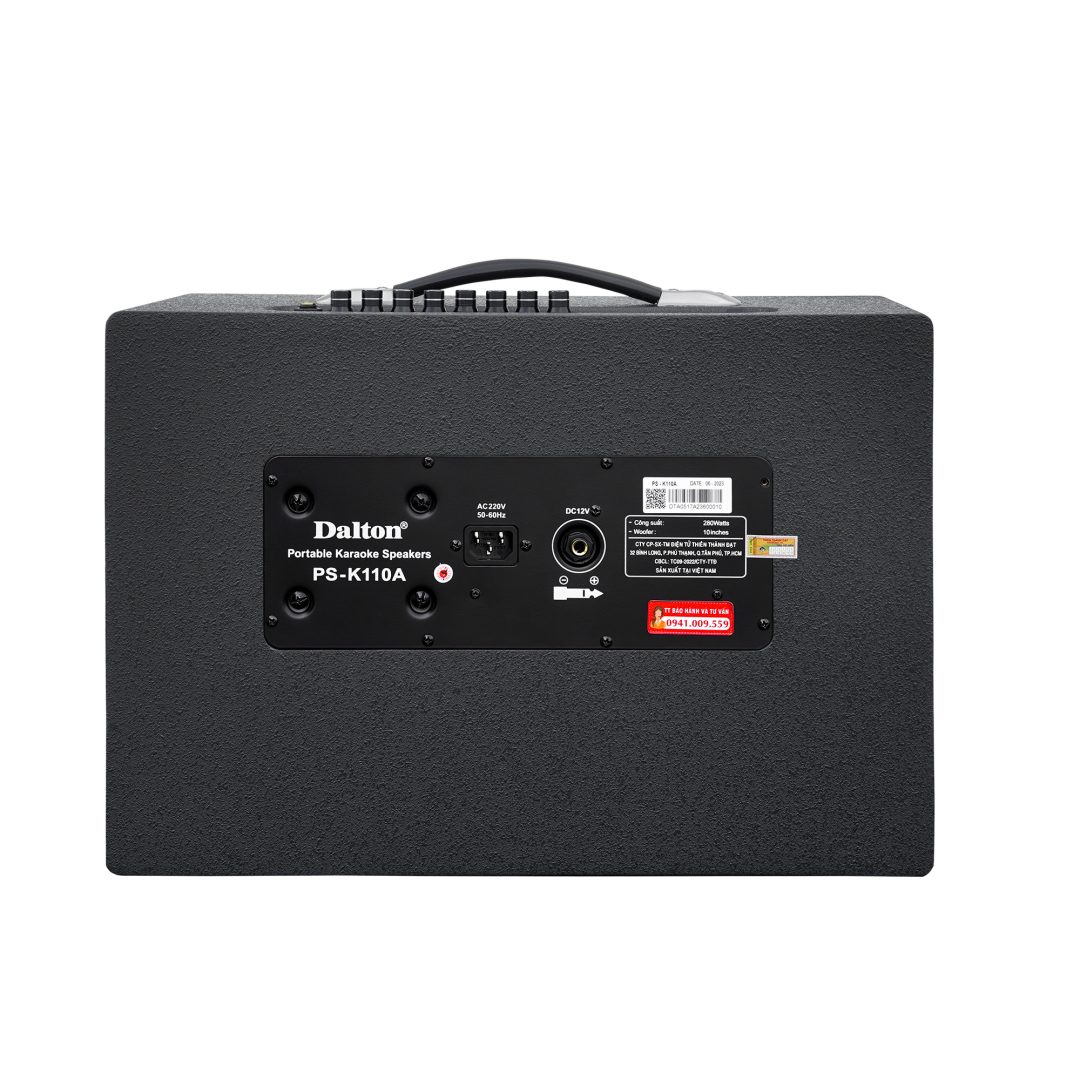 Loa karaoke xách tay Dalton PS-K110A công suất 280W bass đường kính 2.5 tấc ( 25 cm ) củ từ lớn, loa treble 10 inchs - HÀNG CHÍNH HÃNG-Sản phẩm sản xuất tại Việt Nam [ Bảo hành 12 tháng ]