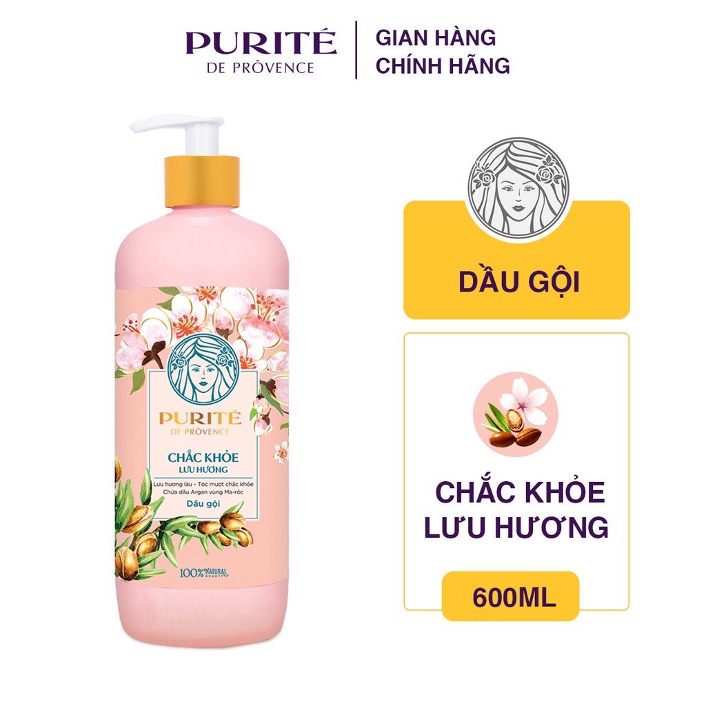 Dầu Gội Purité Chắc khỏe và Óng mềm Lưu hương 600ml/chai