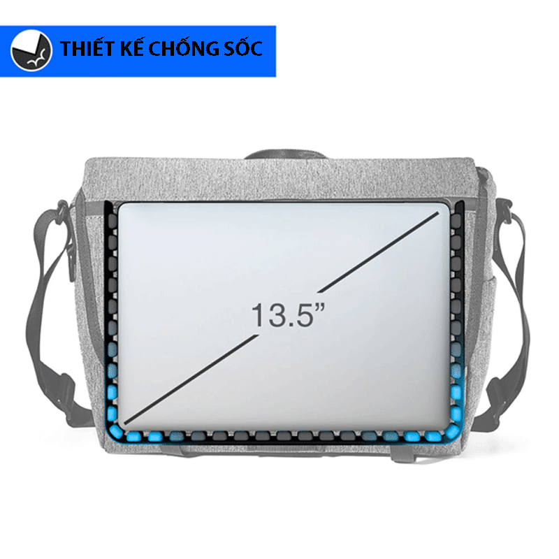 Túi đeo chéo chính hãng TOMTOC (USA) Casual Messenger Multi -Function - A47-C01 cho Macbook/Ultrabook 13-13.5 inch