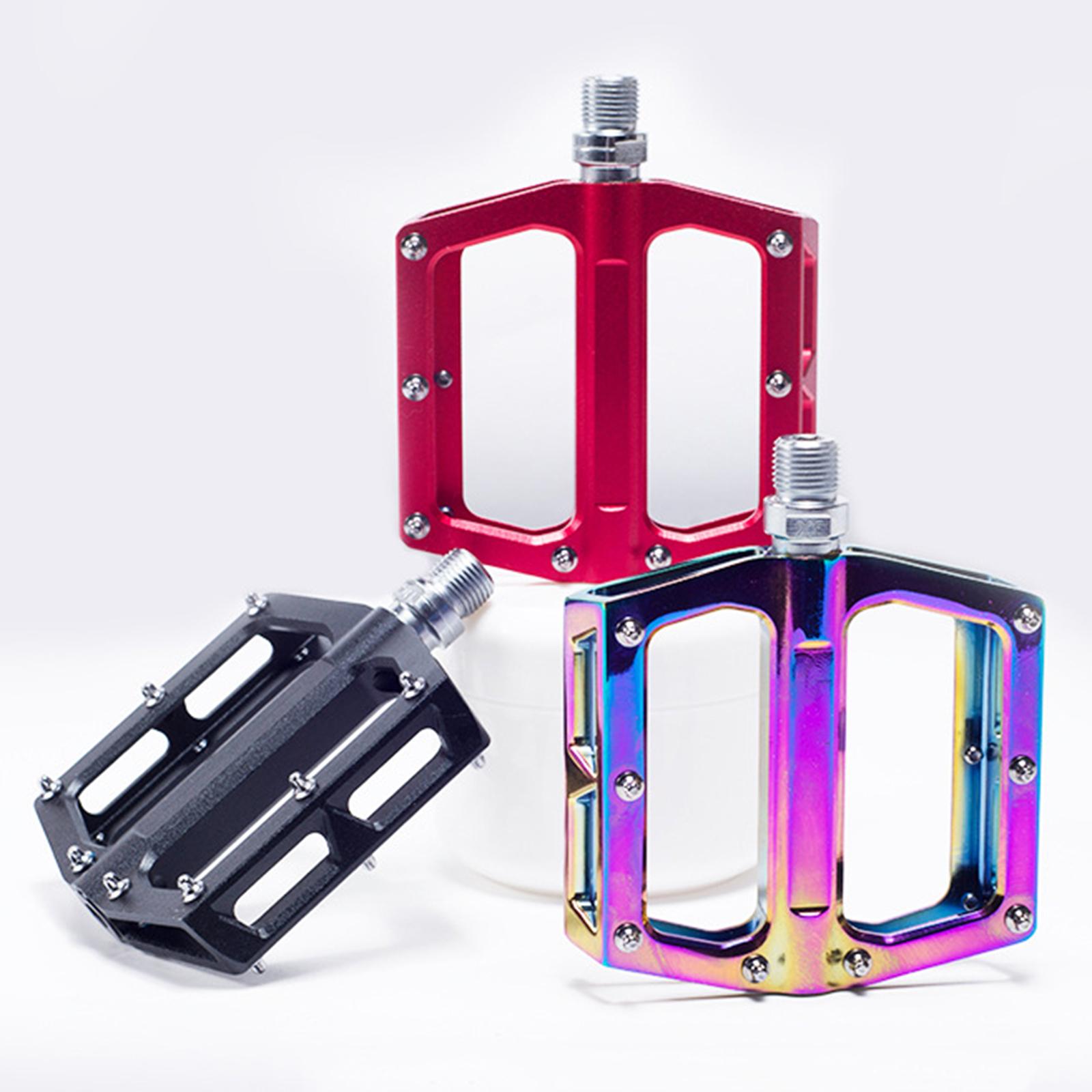 Road MTB Bike Pedals - Aluminum Alloy Bicycle Pedals - Mountain Bike Pedal with 9/16inch Platform Flat Pedals for Folding Cycling