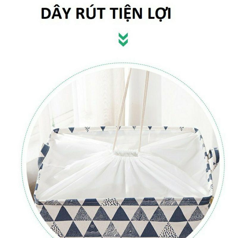 Túi đựng quần áo mùng mền loại lớn dây rút 100L  - Túi vải vintage đựng chăn mền drap có quay xách khung sắt chắc chắn.