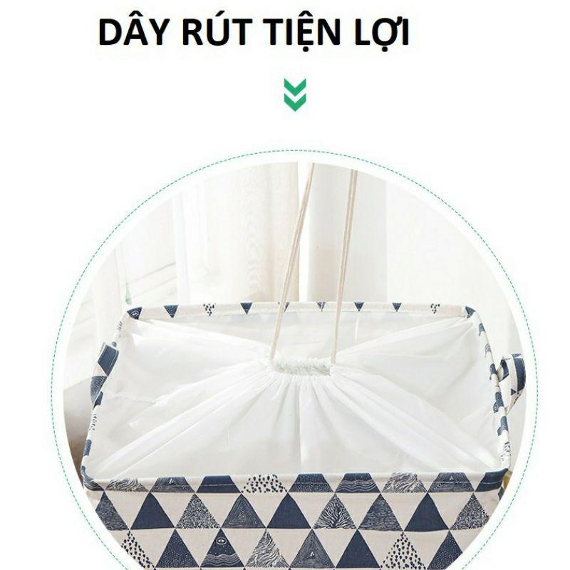 Túi đựng quần áo mùng mền loại lớn dây rút 100L - Túi vải vintage đựng chăn mền drap có quay xách khung sắt chắc chắn.