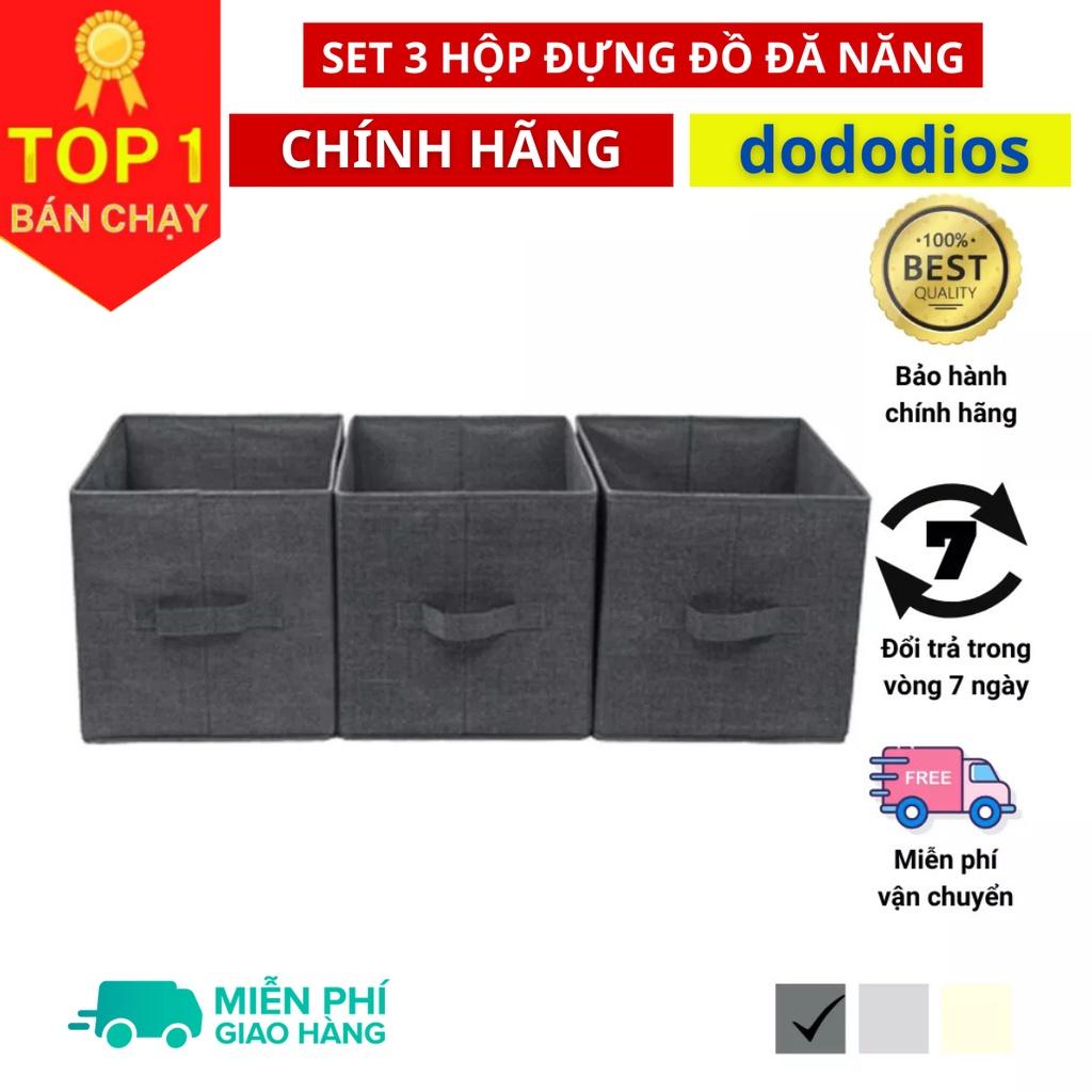 Bộ 3 hộp đựng đồ đa năng không nắp dododios House, vải không dệt Yamazen xuất Nhật